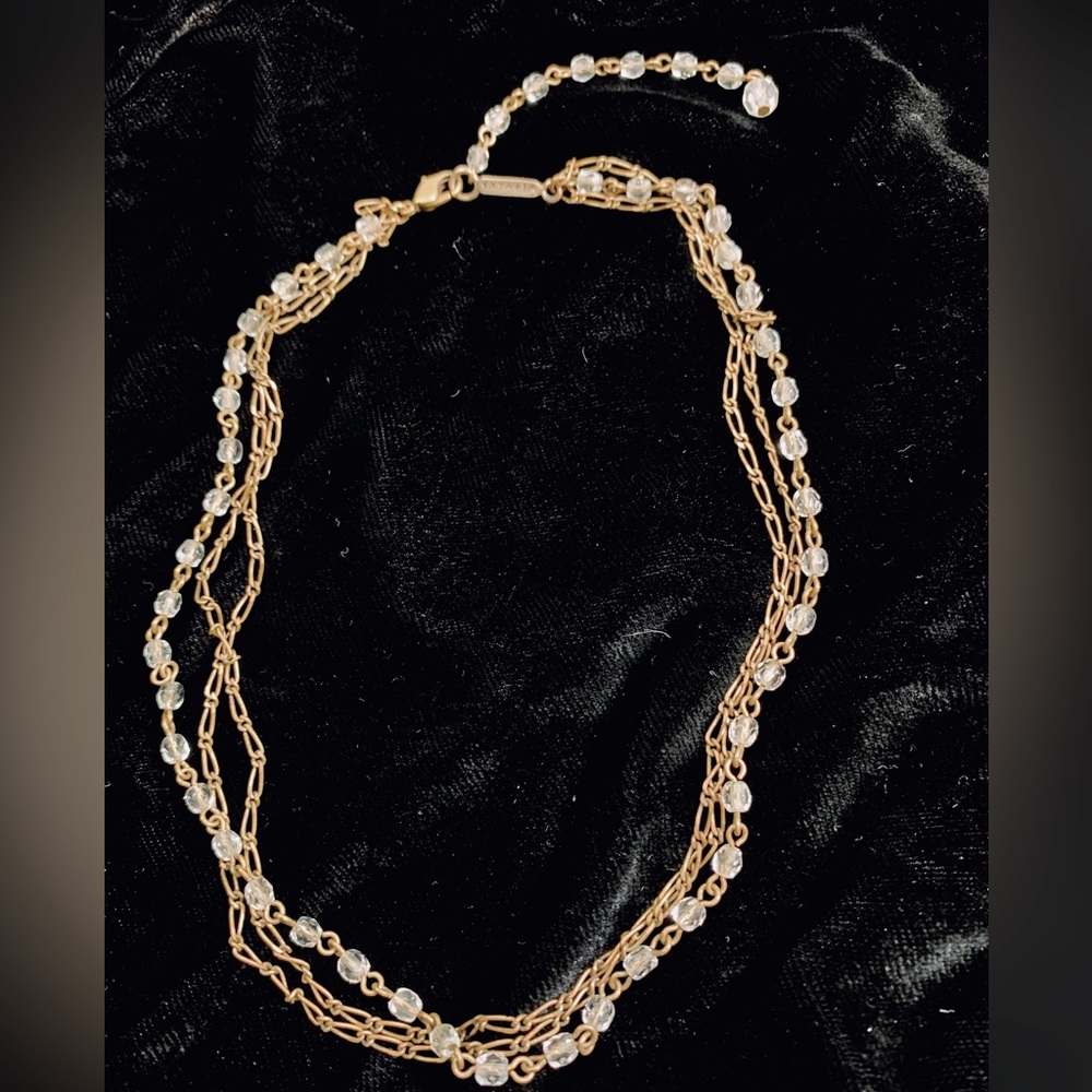 Lovely Extasia 3- strand Crystal Station Necklace, Wedding, Gift, You!